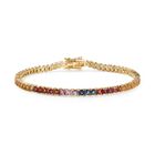 AAA Mehrfarbig Saphir Armband ca. 19 cm 585 Gold ca. 8,26 ct.
