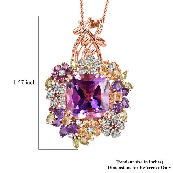 GP Italienische Garten Kollektion - AAA Rose De France Amethyst, Afrikanischer Amethyst Schmuckset 925 Silber 750 Ros&eacute;gold Vermeil ca. 17.45 ct image number 5