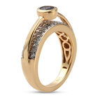 Tansanit und Zirkon Ring 925 Silber vergoldet (Größe 16.00) ca. 0,96 ct image number 4