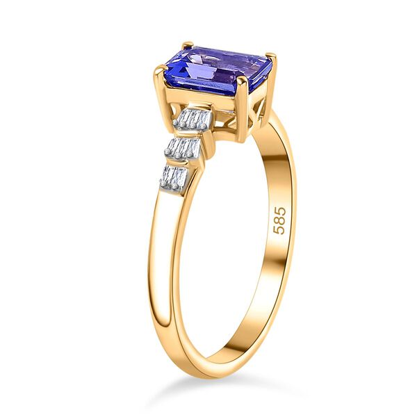 AAA Tansanit und Diamant Ring in 585 Gold - 1,22 ct. image number 8