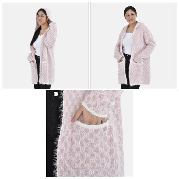 Winter Hoodie mit Kapuze, wei&szlig; und rosa image number 7