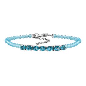 Blauer Apatit Armband ca. 18 cm + 3.5 cm Extender 925 Silber platiniert ca. 9.74 ct