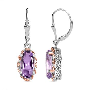 AA Rose De France Amethyst Ohrringe, 925 Silber rhodiniert ca. 3.66 ct