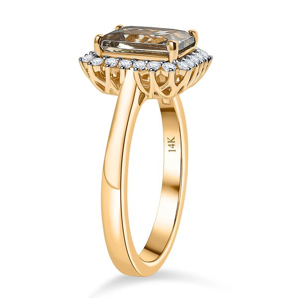 AAA Turkizit, Weißer Diamant Ring 585 Gold (Größe 19.00) ca. 3,03 ct image number 3