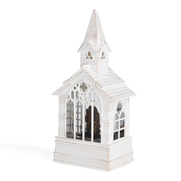 Weihnachts Deko Wasser Lampe Kirche Engel, warmweißes LED, 2 Weihnachtsmelodien, 11 x 7.8 x 23 cm, Weiß, Batteriebetrieb 3 x AAA nicht enthalten image number 5