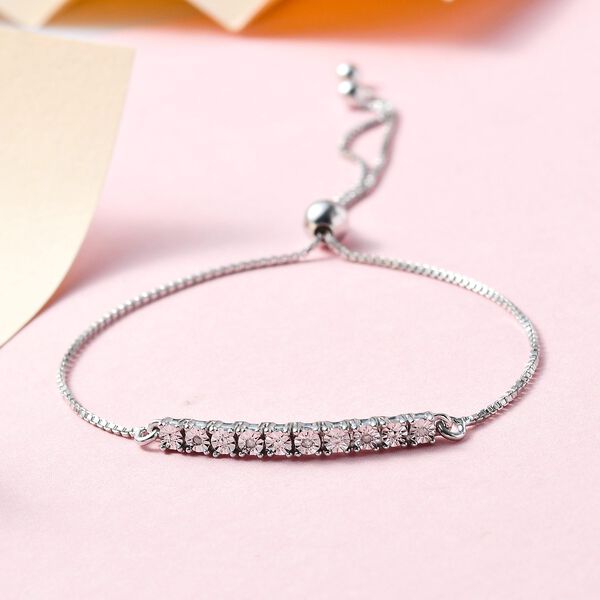 Diamant Bolo-Armband, ca. 24 cm, 925 Silber platiniert image number 2