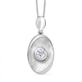 D'Joy Moissanit Schmuckset ca. 50 cm 925 Silber platiniert und Edelstahl platiniert ca. 0.43 ct