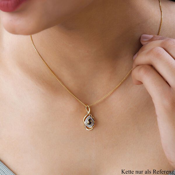 Nat&uuml;rlicher, goldener Tansanit und Zirkon-Anh&auml;nger - 0,60 ct. image number 2