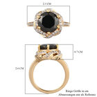 Shungit und Zirkon Ring 925 Silber vergoldet  ca. 2,76 ct image number 8