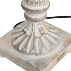 NAKKASHI - Handgeschnitzte Stehlampe aus Mangoholz, inkl. Lampenschirm, Weiß und Schwarz image number 5