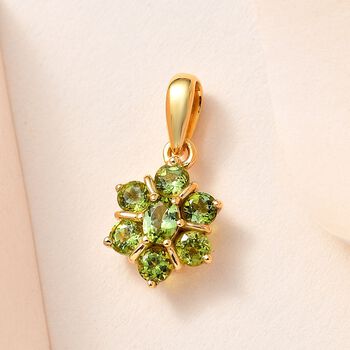 Nat&uuml;rlicher AA Calabar-Turmalin Anh&auml;nger, 925 Silber Gelbgold Vermeil ca. 0.89 ct