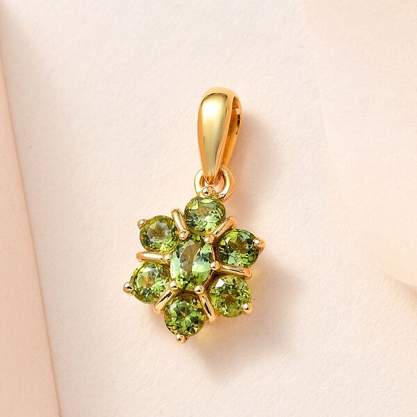 Nat&uuml;rlicher AA Calabar-Turmalin Anh&auml;nger, 925 Silber Gelbgold Vermeil ca. 0.89 ct image number 2