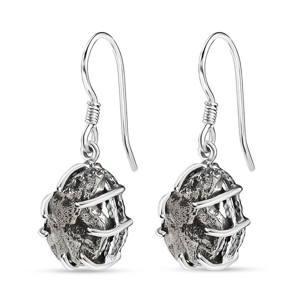 Muonionalusta Meteorit Ohrringe 925 Silber rhodiniert ca. 31.89 ct image number 4