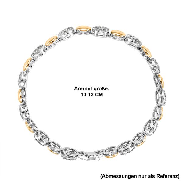 Wei&szlig;er Zirkonia Armband ca. 20 cm Nickelfreies Messing image number 4