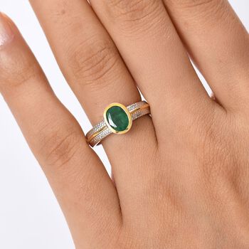 D&rsquo;Joy AA Socoto Smaragd zweifarbiger Ring - 1,18 ct.