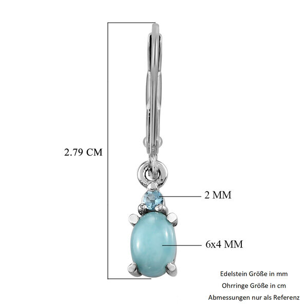 Larimar Tropfen Ohrhänger Edelstahl ca. 0,99 ct  image number 5