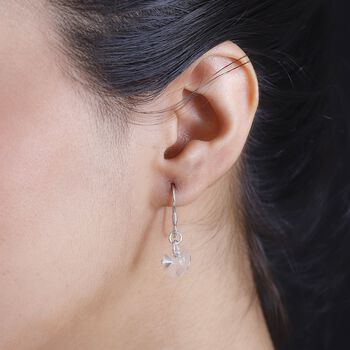 J Francis gefertigt mit SWAROVSKI- Wei&szlig;e Swarovski Kristall Herz Ohrringe