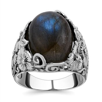 Royal Bali Kollektion - Labradorit Ring, 925 Silber (Gr&ouml;&szlig;e 16.00) ca. 11.13 ct