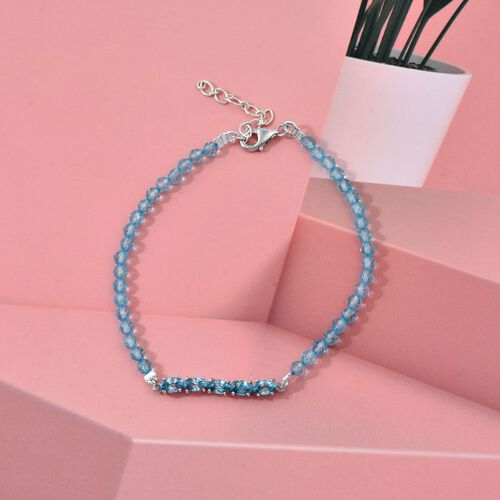 D'joy Blauer Zirkon Armband 18 cm 925 Silber rhodiniert (10-15 Werktage Lieferzeit) ca. 6.00 ct image number 1