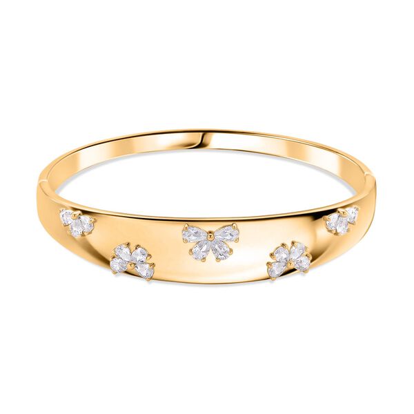 Weißer Zirkonia Armreif ca. 19 cm Nickelfreies Messing Standard image number 0