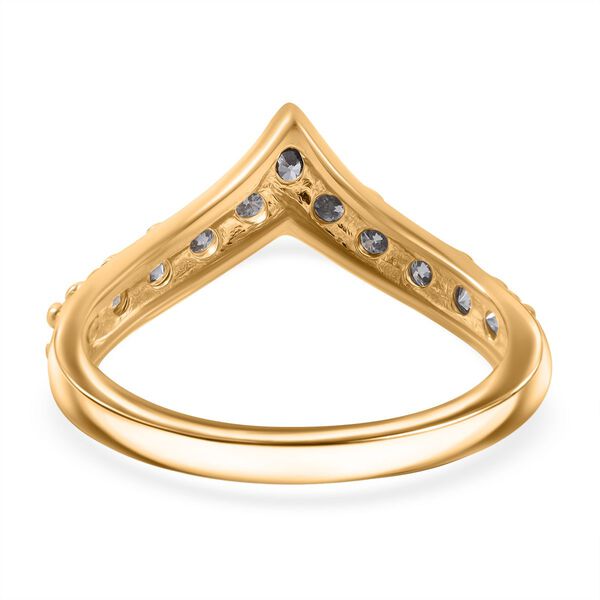 Moissanit Ring 925 Silber Gelbgold Vermeil (Gr&ouml;&szlig;e 16.00) ca. 0,68 ct image number 4
