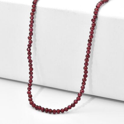 EVER TRUE Nat&uuml;rlicher Rhodolith Granat Halskette ca. 45 cm 316L Edelstahl ca. 48,00 ct.