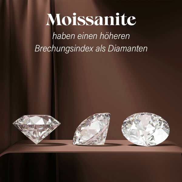 Moissanit Schmuckset, 925 Silber Gelbgold Vermeil - 7,19 ct. image number 3