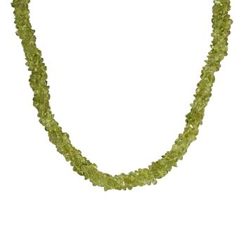 Peridot Halskette ca. 50 cm 925 Silber rhodiniert ca. 210.00 ct