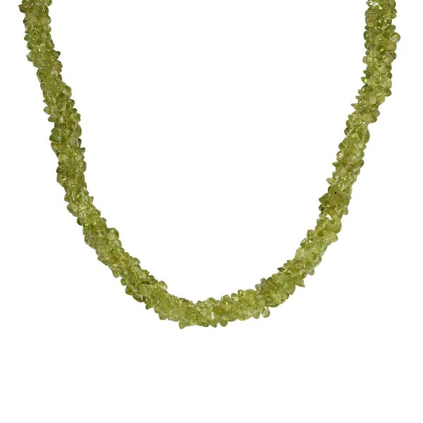 Peridot Halskette ca. 50 cm 925 Silber rhodiniert ca. 210.00 ct