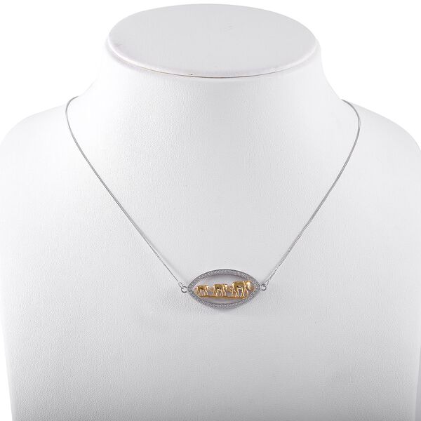 LUSTRO STELLA Elefant Zirkonia Halskette, 45cm - 0,42 ct. image number 1