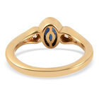 Blauer Saphir und Zirkon-Ring, 925 Silber vergoldet  ca. 0,77 ct image number 5