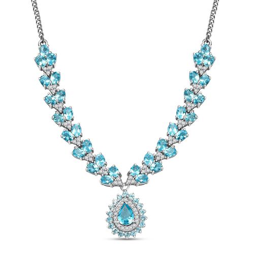 D’joy AA Betroka Blauer Apatit Halskette ca. 45 cm 925 Silber rhodiniert ca. 8,66 ct. image number 0