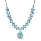 D’joy AA Betroka Blauer Apatit Halskette ca. 45 cm 925 Silber rhodiniert ca. 8,66 ct.