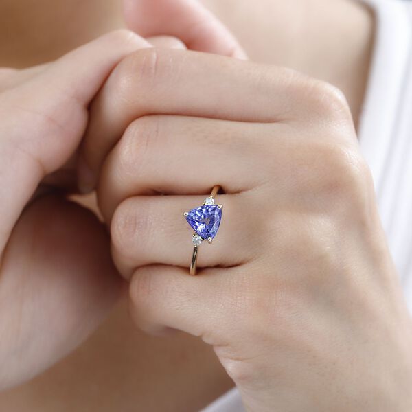 AA Tansanit und Diamant Ring in 585 Gold - 2,52 ct. image number 9