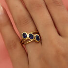 Masoala Saphir Trilogie-Ring, 925 Silber vergoldet, 1,77 ct. image number 2