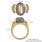 Labradorit und Zirkon-Ring, 925 Silber vergoldet  ca. 6,49 ct image number 6