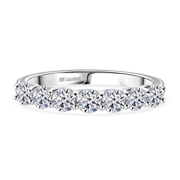 LUXURIANT SGL zertifizierter VS-EF Labor Diamant Ring, 925 Silber platiniert - 0,50 ct.