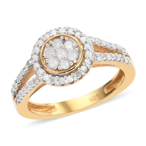 Diamant Ring, 925 Silber vergoldet  ca. 0,50 ct image number 4