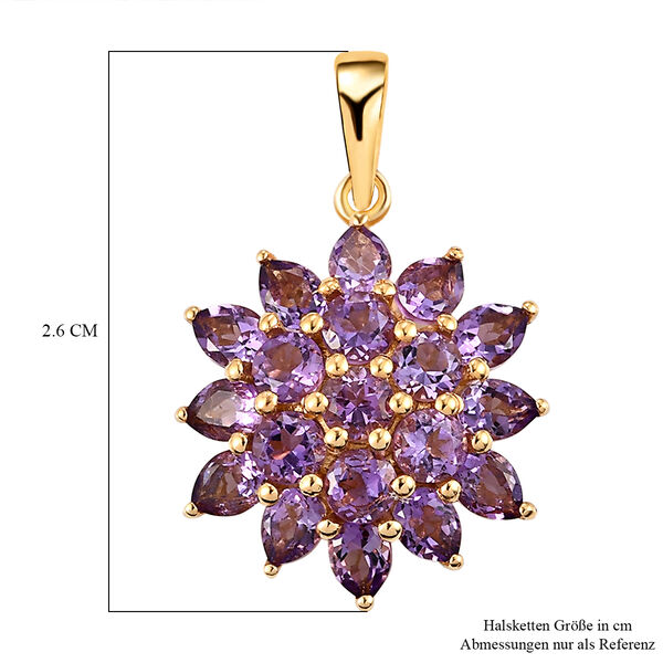 Natürlicher, marokkanischer Amethyst-Anhänger, 925 Silber vergoldet ca. 3,01 ct image number 6