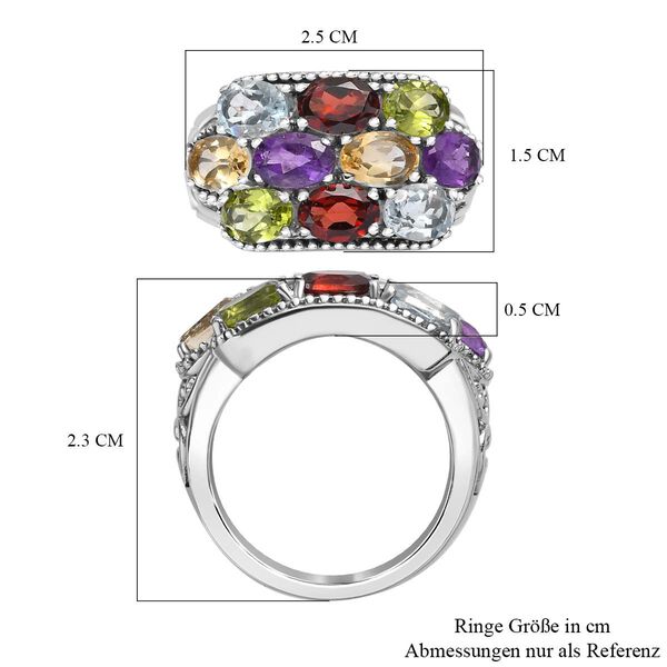Mehrfarbiger Ring, Edelstahl (Größe 17.00) ca. 4.77 ct image number 7