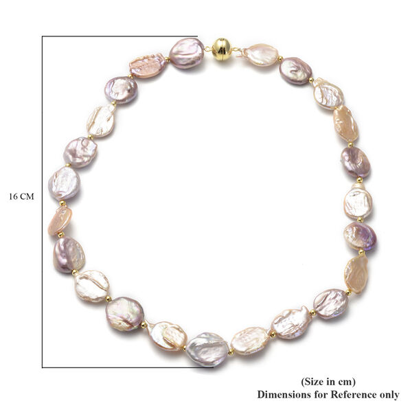 Mehrfarbige Barockperle Halskette ca. 50 cm 925 Silber image number 4