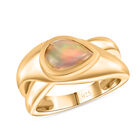 Natürlicher Äthiopischer Opal Solitär Ring 925 Silber 585 Vergoldet image number 3