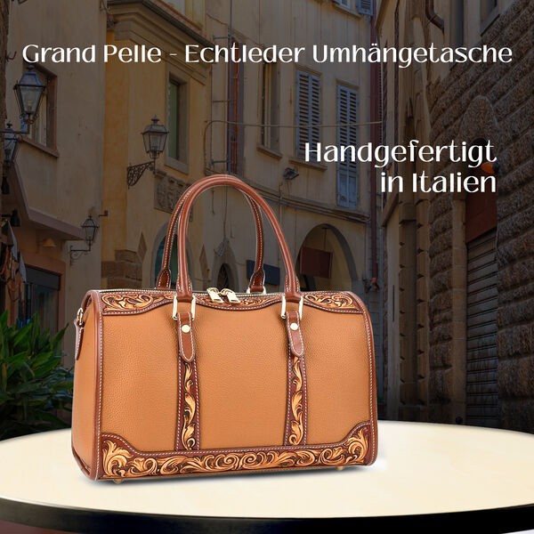 Grand Pelle  - Echtleder Umh&auml;ngetasche, 34,5x15x21 cm, hellbraun image number 2