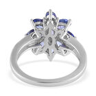 AAA Tansanit Blumen-Ring, 925 Silber platiniert  ca. 2,30 ct image number 5