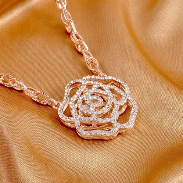 Weiße Kristall-Halskette in Roségoldton, 50 cm - 1 ct. image number 2