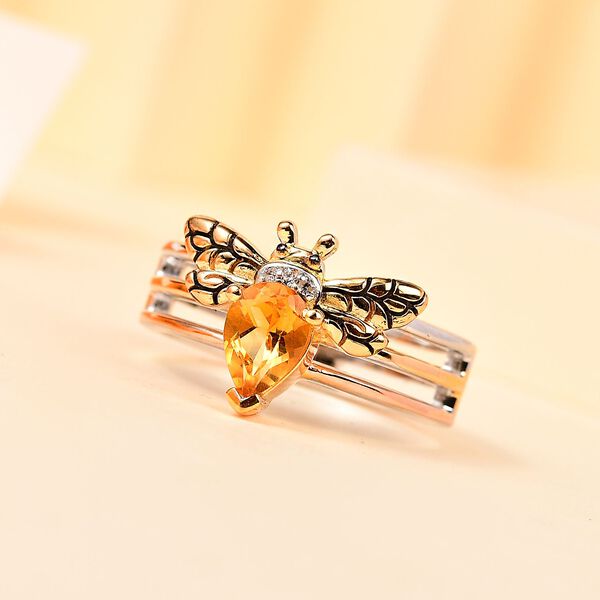 GP Italian Garden Kollektion- AA Citrin, Zirkon und Kanchanaburi blauer Saphir-Ring - 0,69 ct. image number 2