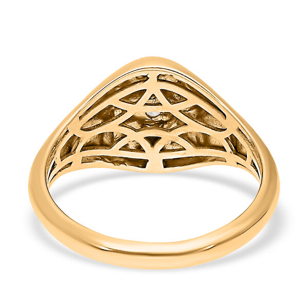 Wei&szlig;er Diamant Ring, 925 Silber Gelbgold Vermeil (Gr&ouml;&szlig;e 19.00) image number 5