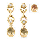 AAA Turkizit und weiße Zirkon-Ohrringe, 925 Silber Gelbgold Vermeil ca. 0,84 ct