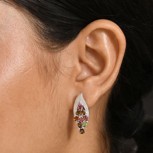 Multi-Turmalin und Zirkon Ohrringe - 2,89 ct. image number 3