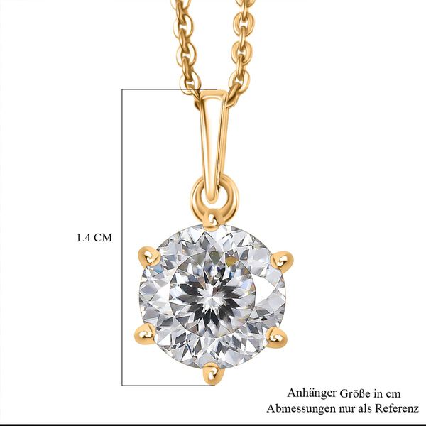 D'Joy Moissanit Anhänger mit 50cm Kette, 925 Silber 750 Gelbgold Vermeil - 1,30 ct. image number 6